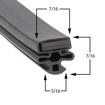 Magnetic gasket cross-section photograph with 7/16-inch face-width annotation and mounting dart