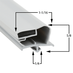 Black Beverage-Air 712-013C-16 magnetic door gasket for commercial refrigeration equipment