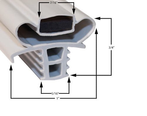 Delfield Push - In Magnetic Gasket (Gray) — Cooler/Freezer Door Seal | 3 - or 4 - Sided | Custom Sizes In Stock (PD - 145)