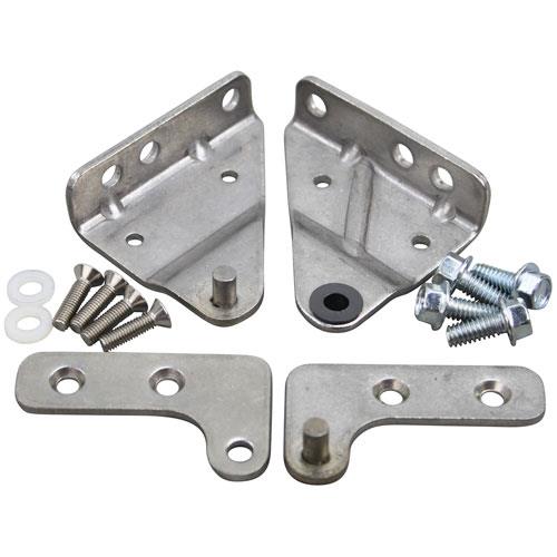 Glastender hinge assembly set with top and bottom hinges