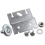 TRUE door roller assembly with offset bracket for top-hung doors