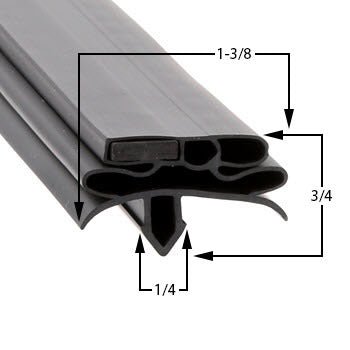 TRUE New Style Snap - In Magnetic Door Gasket — Cooler & Freezer Door Seal | 3 or 4 - Sided | Custom Sizes Available (PD - 124)